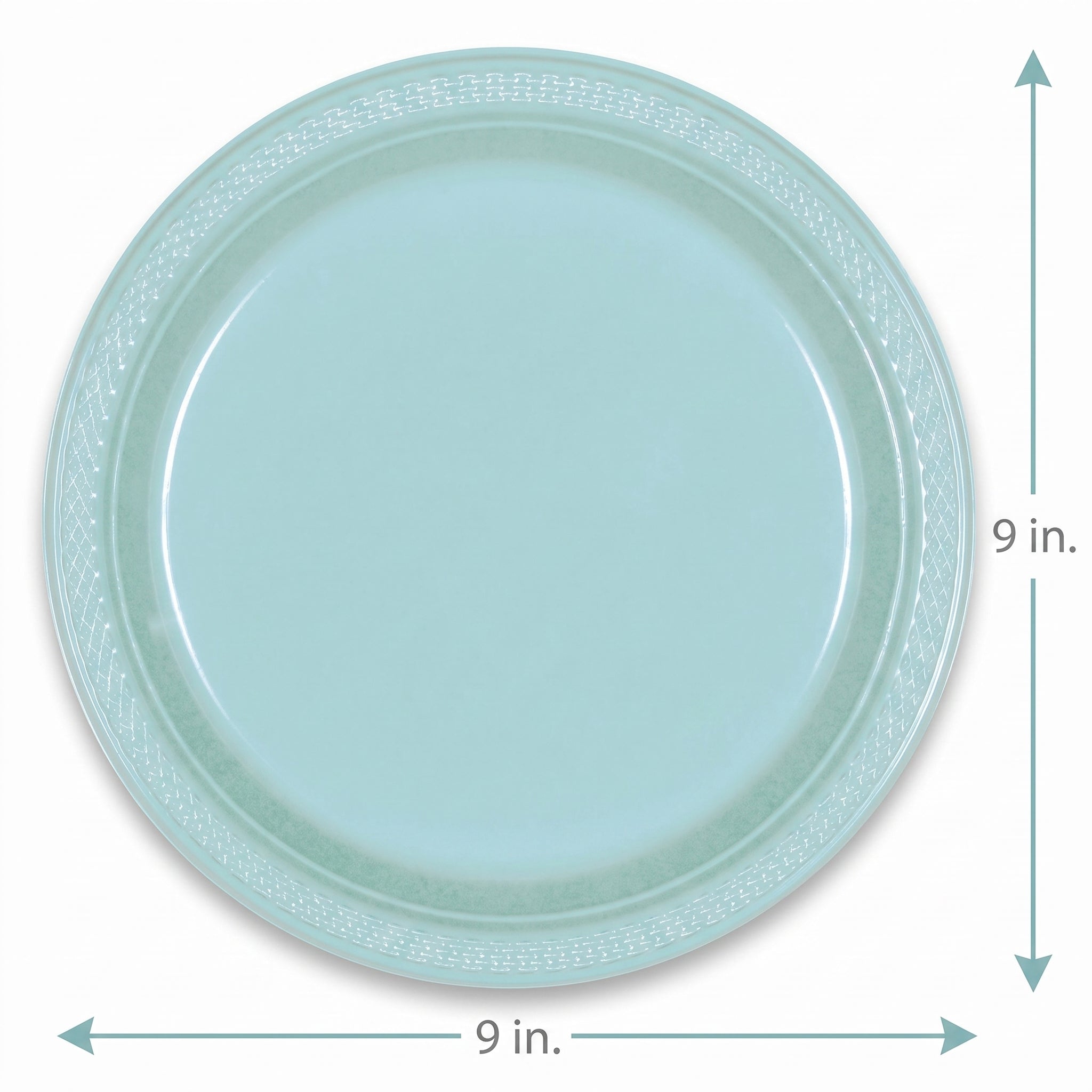 Robin's Egg Blue 9" Round Plastic Plates