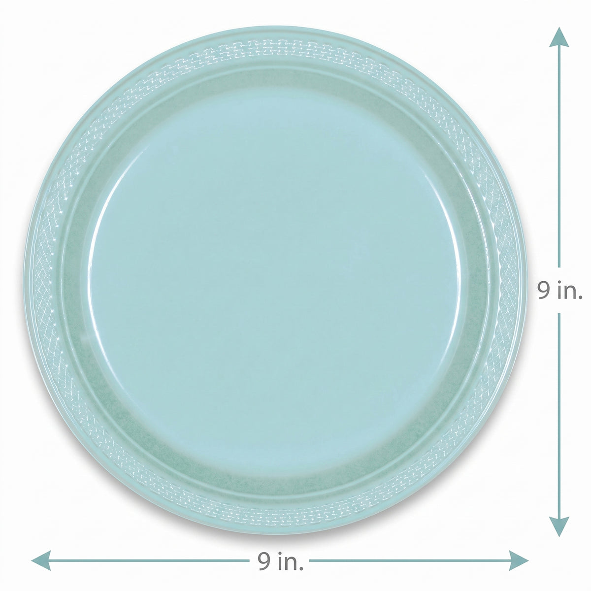Robin's Egg Blue 9" Round Plastic Plates - 20 Count