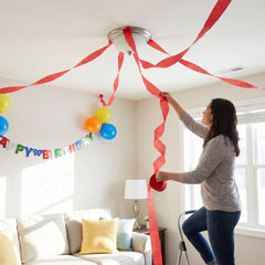 Vibrant Red Crepe Streamer Roll - 81 Feet