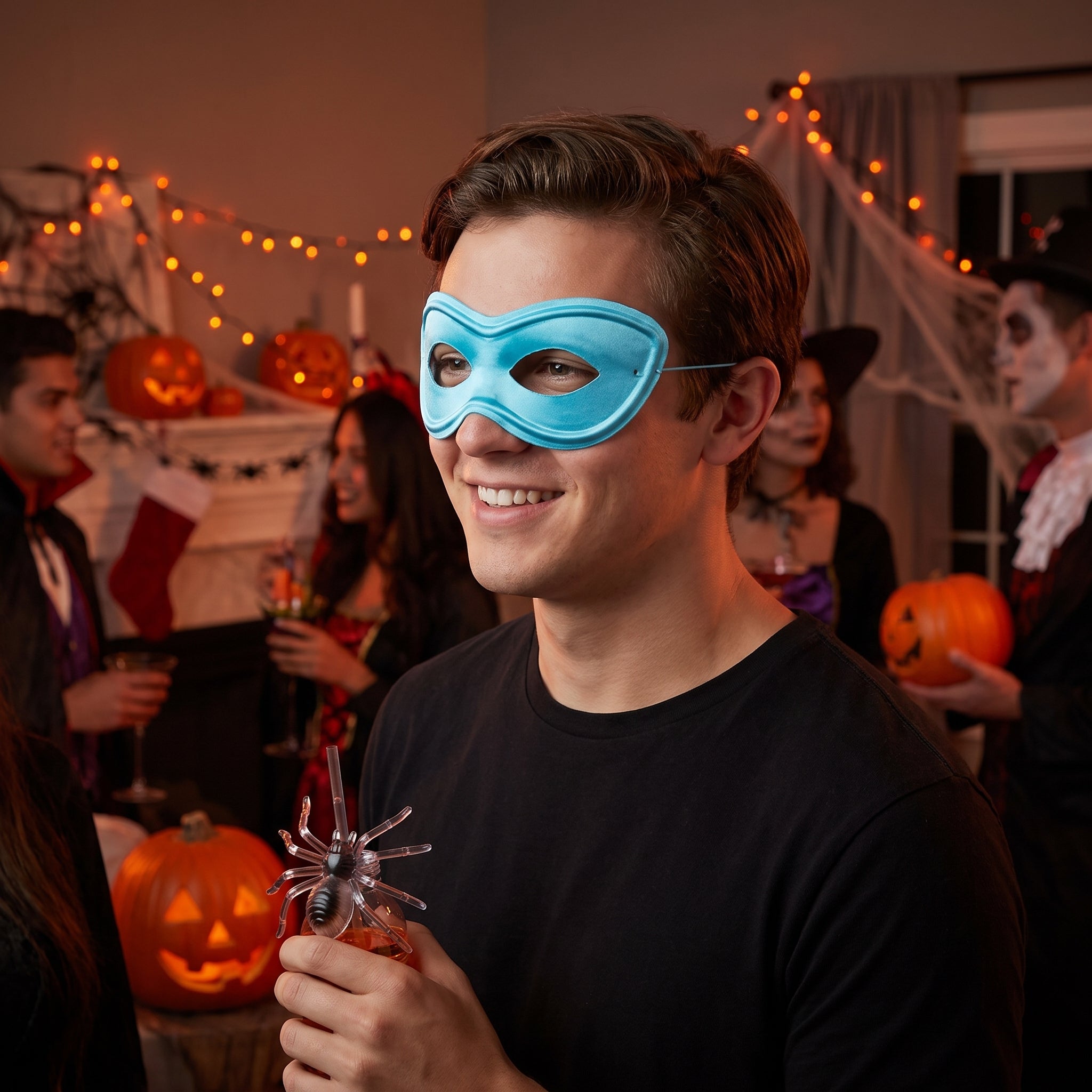 Turquoise Superhero Domino Mask - Costume Accessory