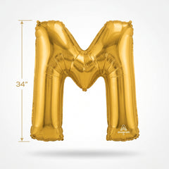 Metallic Gold Letter M Foil Balloon