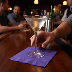 Royal Purple Solid Beverage Napkins - 5 In. X 5 In.