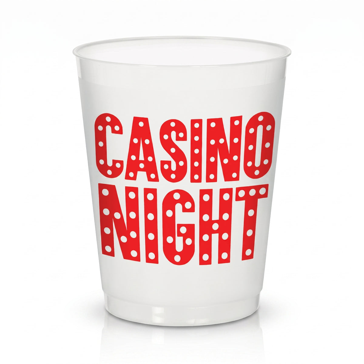 Roll the Dice Casino Frosted Stadium Cups - 14oz, 8-Pack
