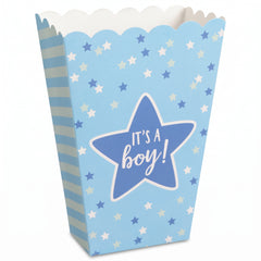 Blue "It's a Boy!" Popcorn Box for Baby Shower