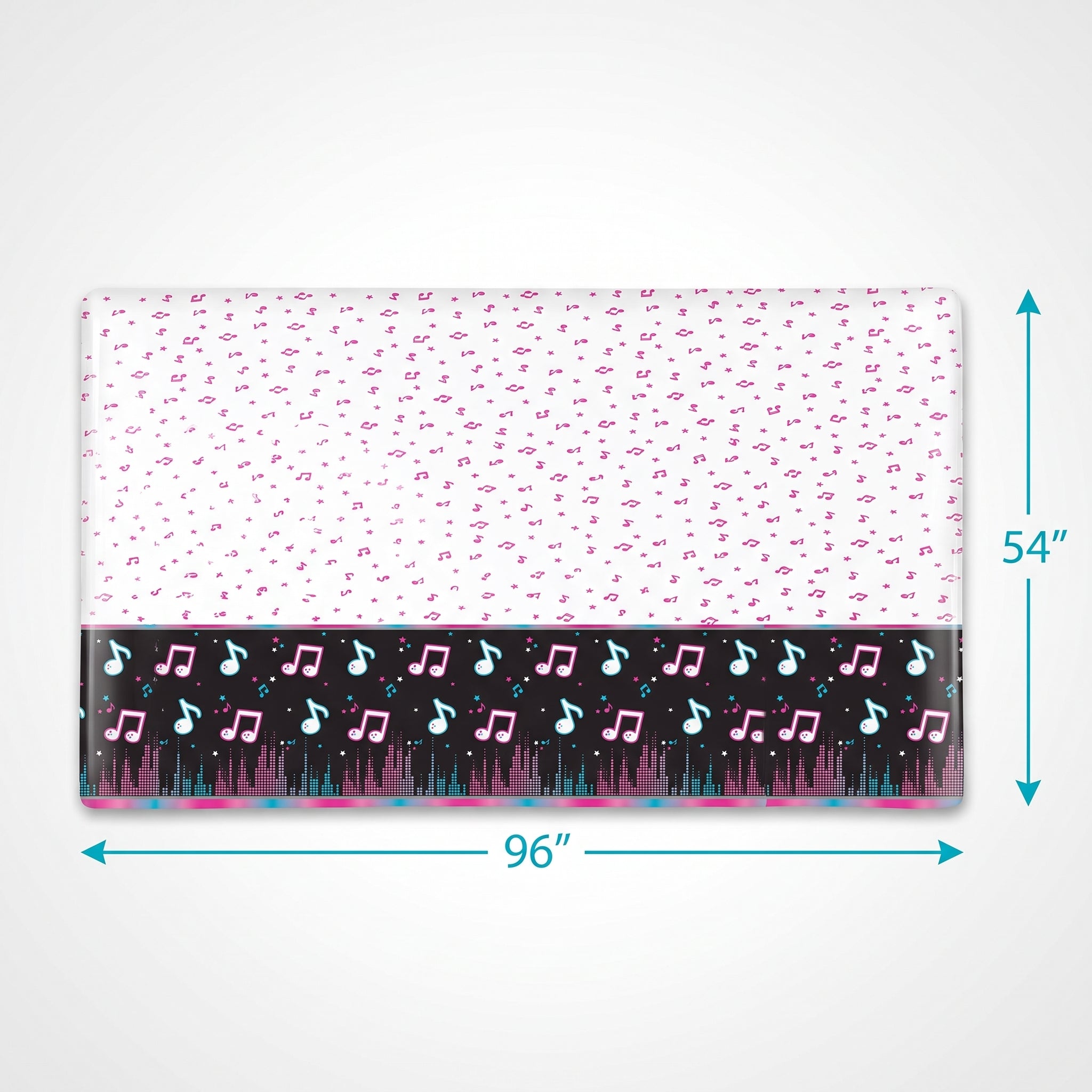 "Internet Famous" Music Theme Plastic Table Cover, 54x96 inches