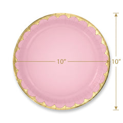 Elegant Rose Gold Scalloped Paper Plate - 10 Inch