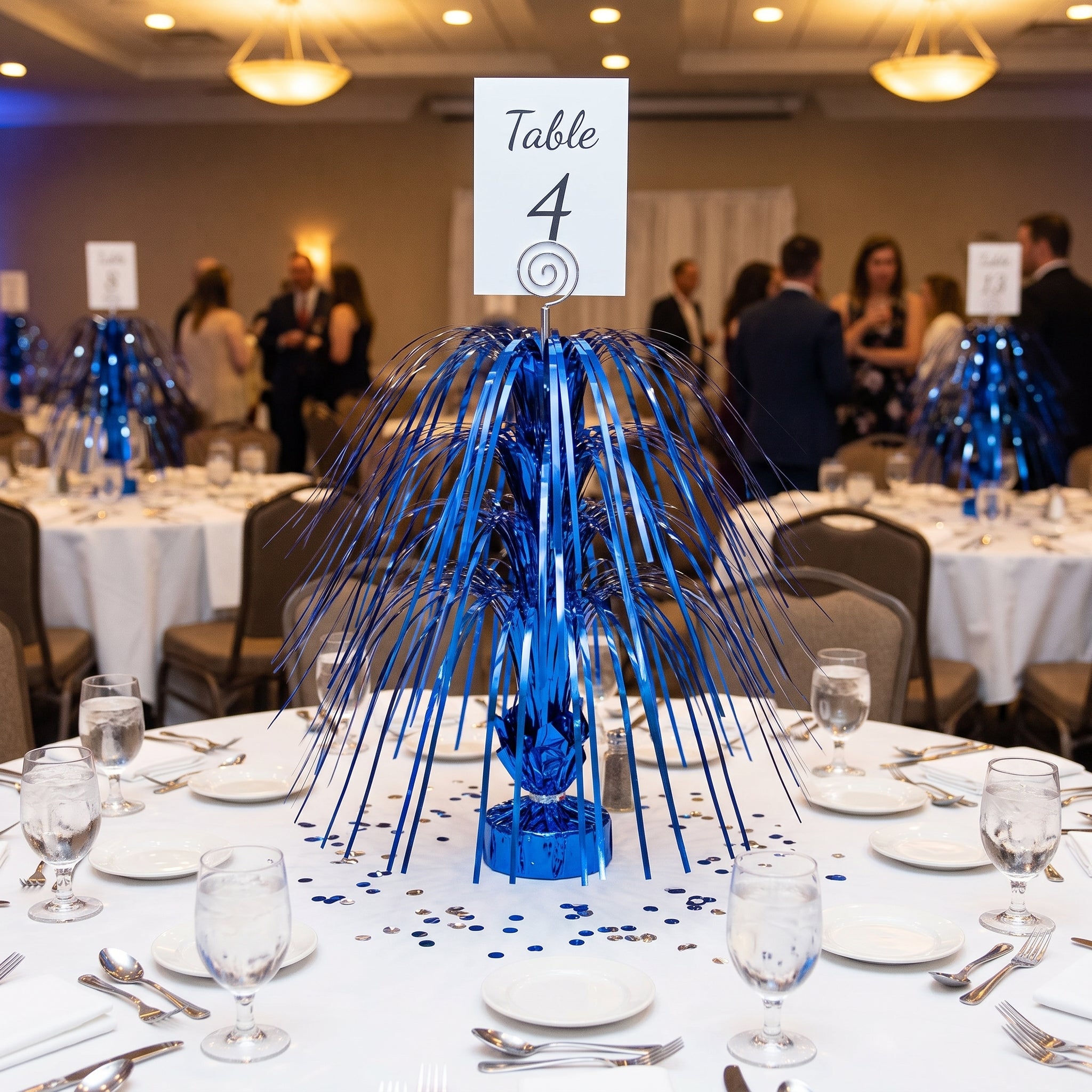 Royal Blue Metallic Spray Centerpiece