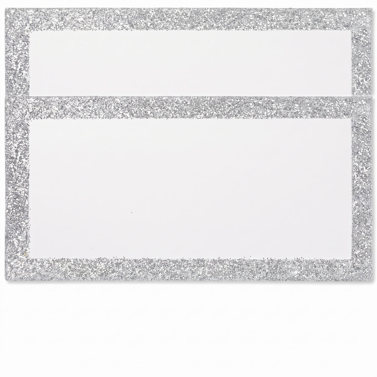 Elegant Silver Glitter Place Cards - Pack of 50
