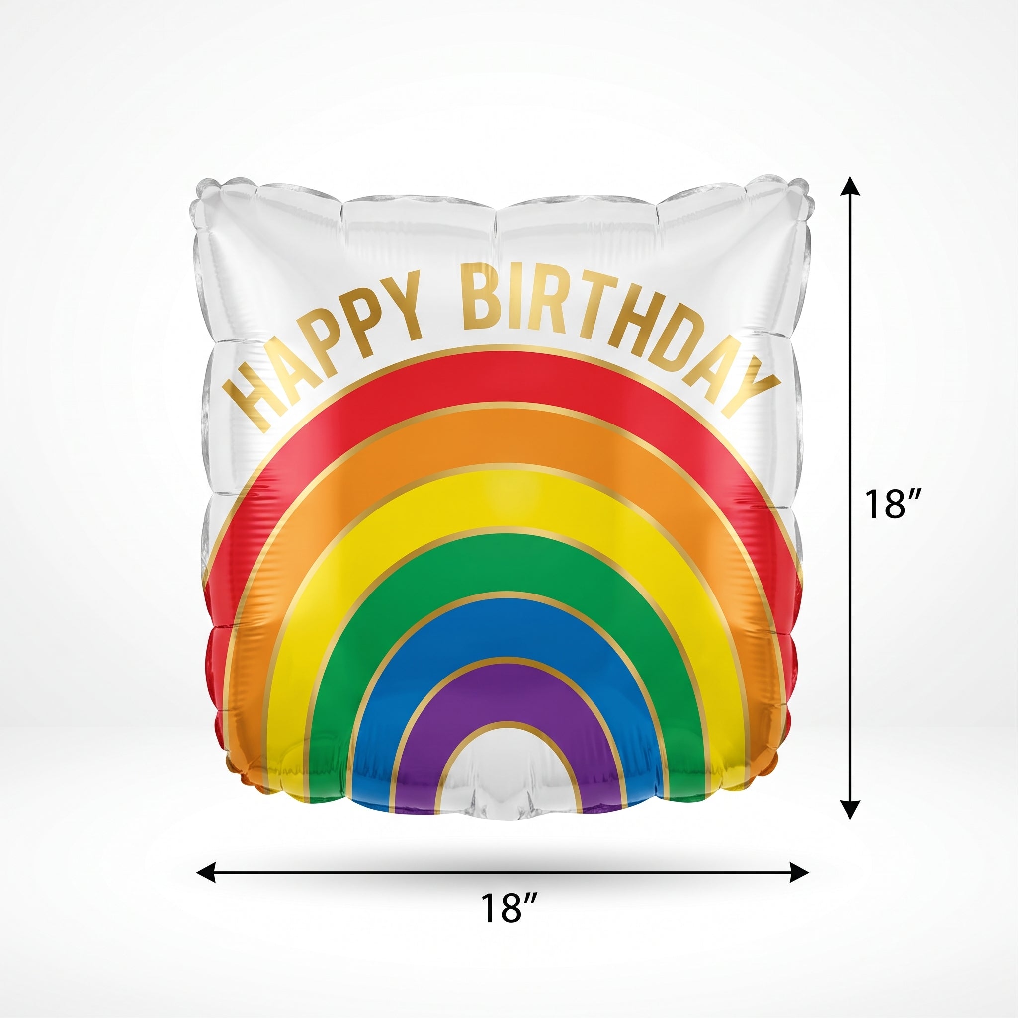 Rainbow Gold Foil Metallic Birthday Balloon