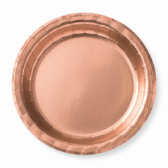 Rose Gold Metallic Paper Lunch Plates | 8.5" Round, 8|Pack