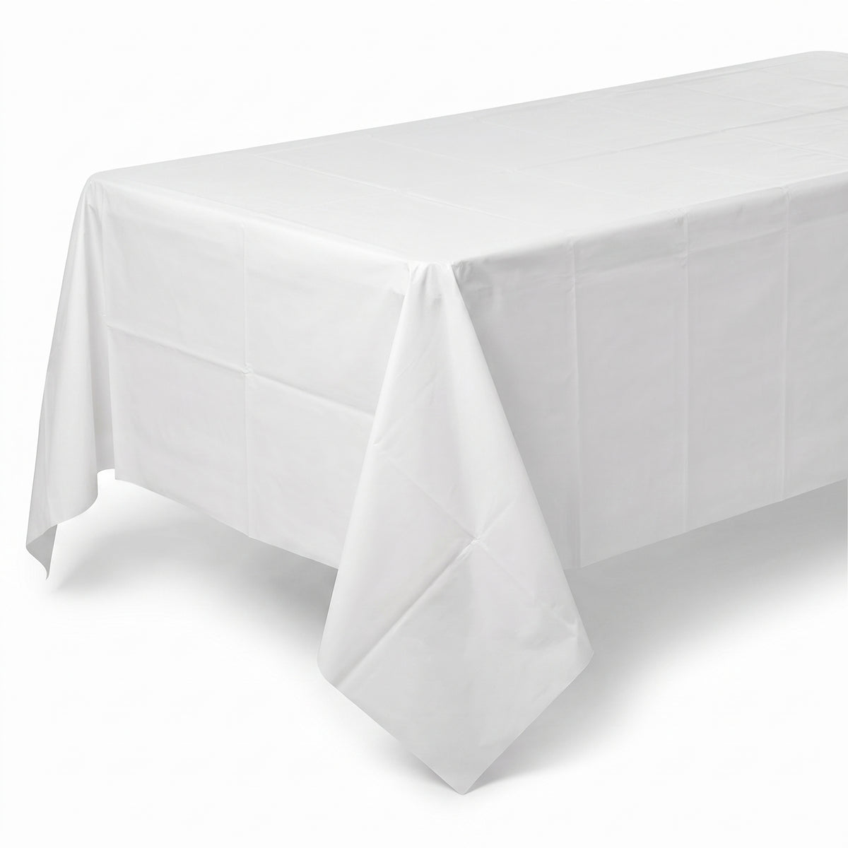 Classic White Plastic Table Cover - 54" x 108"