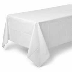 Classic White Plastic Table Cover - 54" x 108"