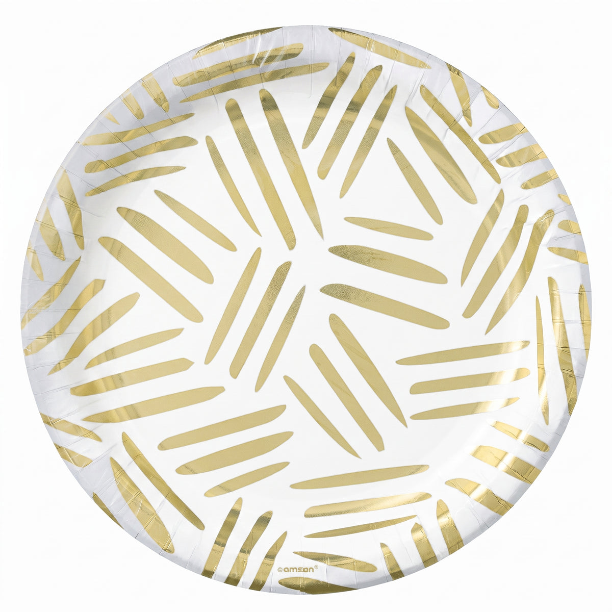 Elegant Gold Motif 10" Round Paper Plates