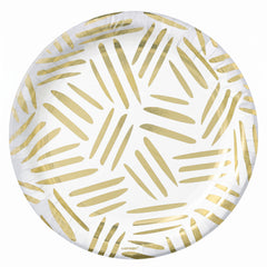 Elegant Gold Motif 10" Round Paper Plates
