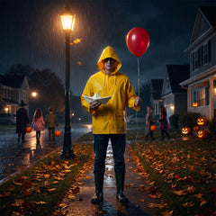 Adult Georgie Raincoat Costume Set from IT Movie