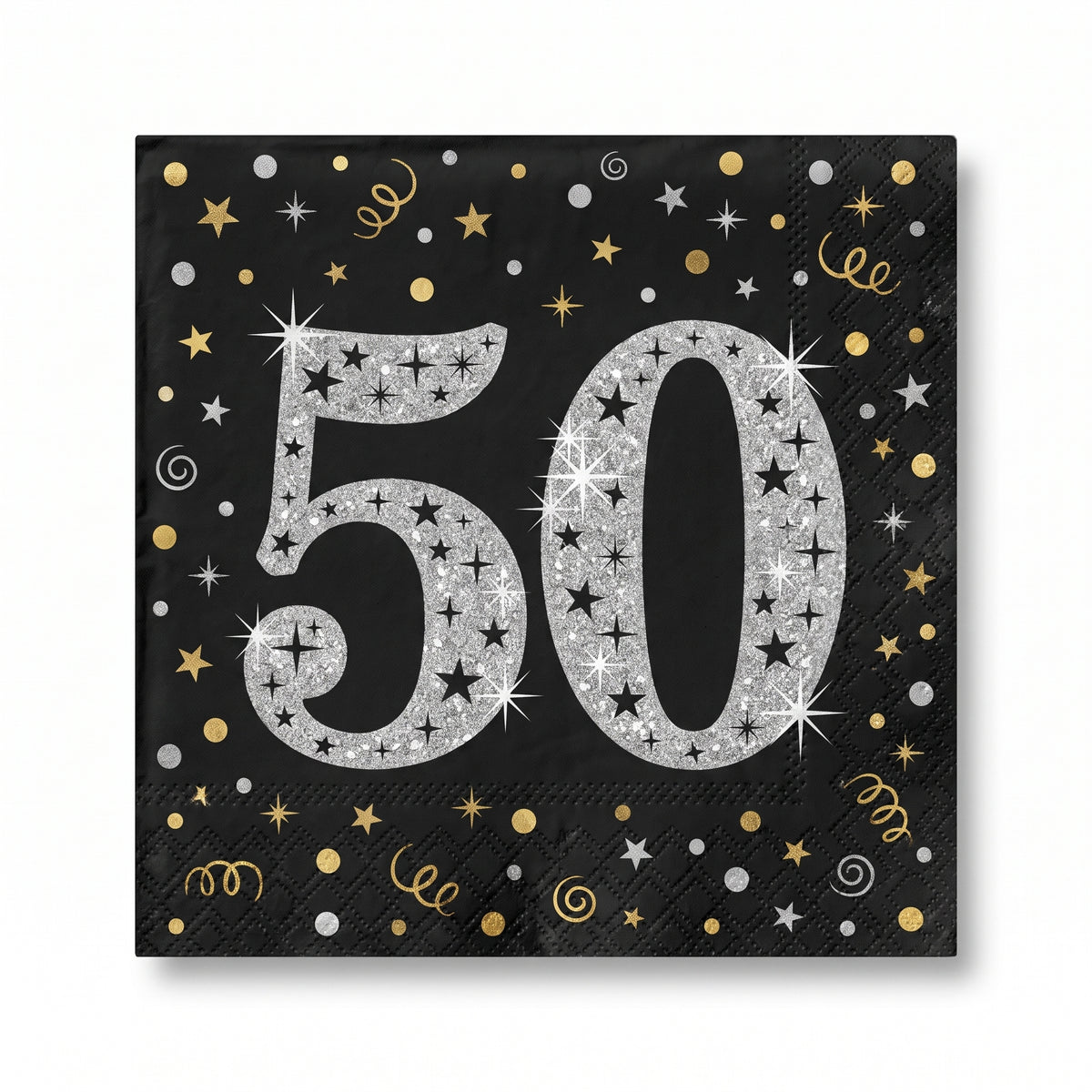 Sparkling Celebration 50th Birthday Lunch Napkins - 6.5 In. x 6.5 In.