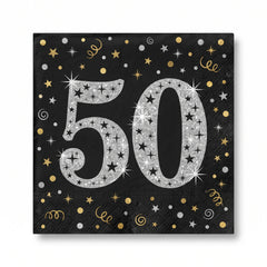 Sparkling Celebration 50th Birthday Lunch Napkins - 6.5 In. x 6.5 In.