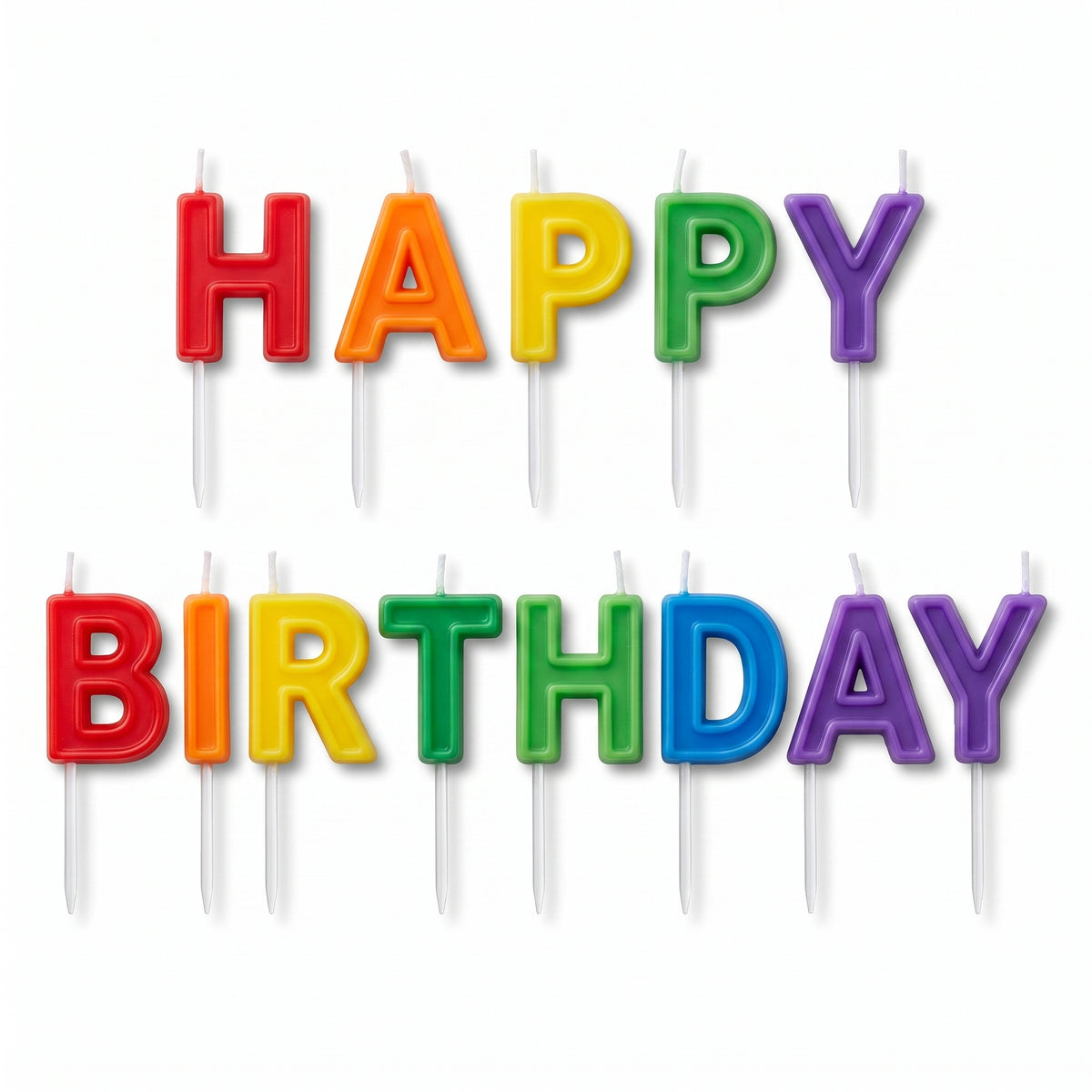 Colorful Happy Birthday Letter Candles