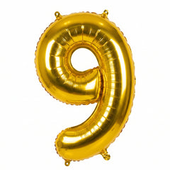 Metallic Gold Number 9 Foil Balloon