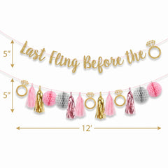 Glitter "Last Fling Before the Ring" Banner Decoration - 2 Pack