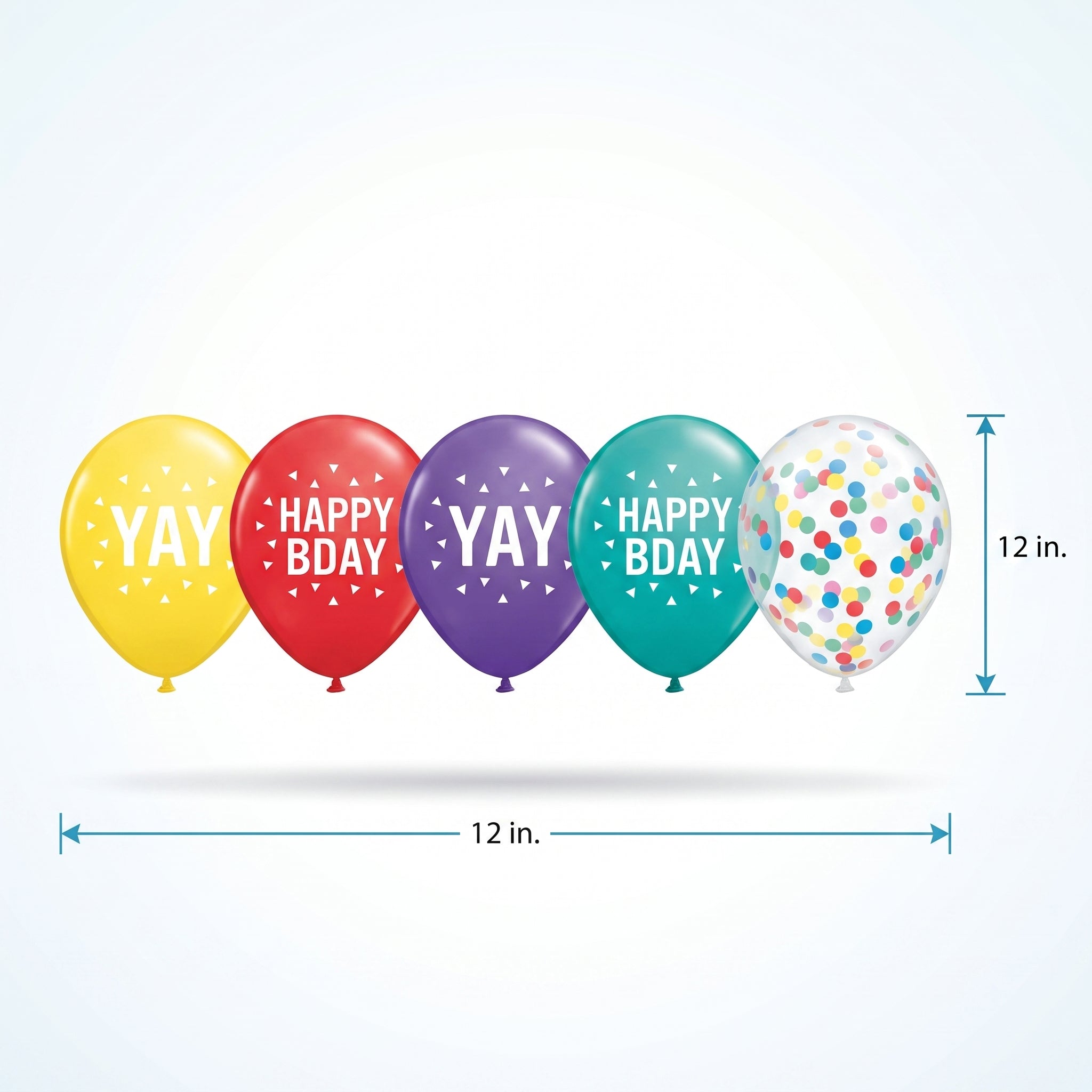 Colorful Celebration Latex Birthday Balloons, 12-Inch, 20-Pack