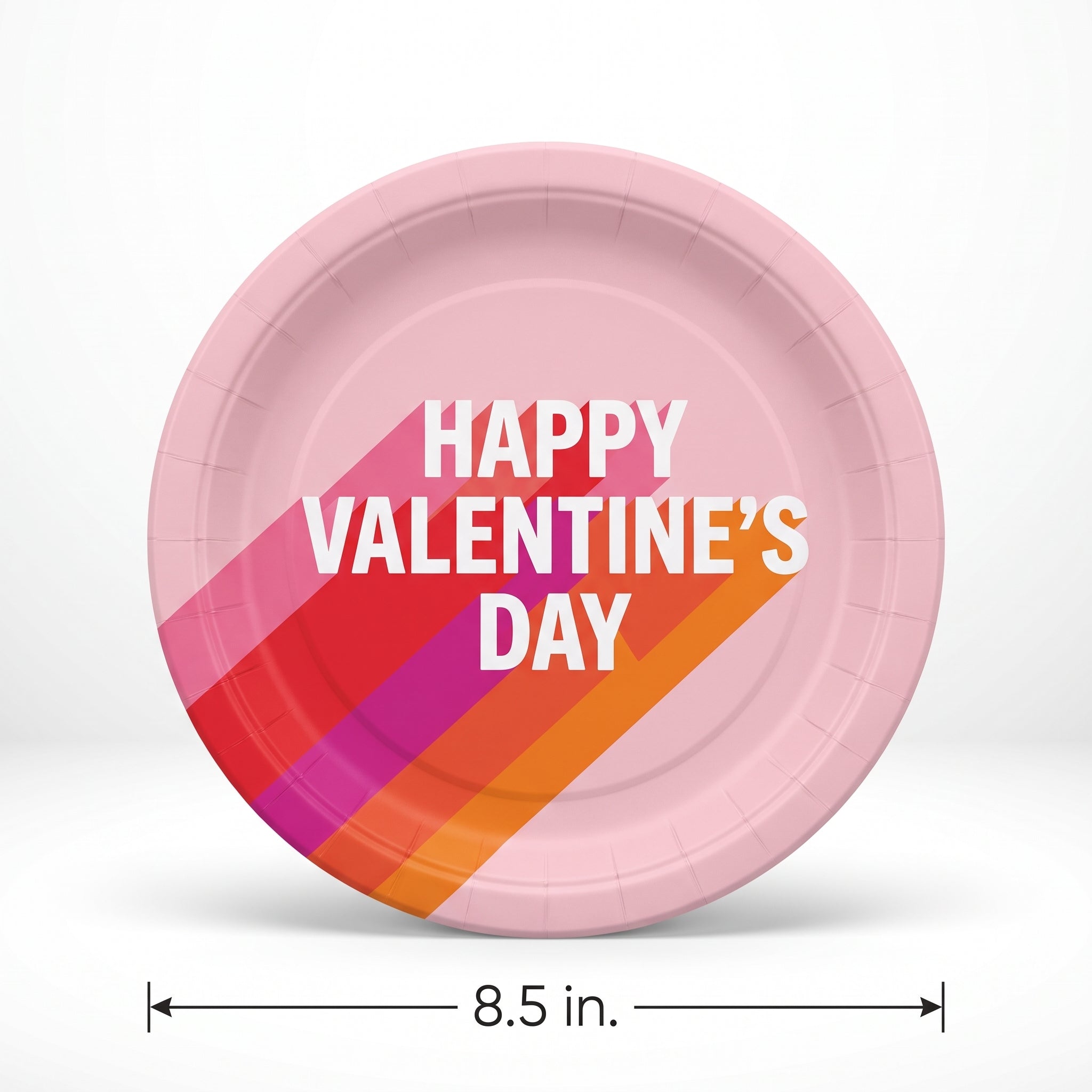 Retro Love Valentine's Day Paper Plates - 8.5"