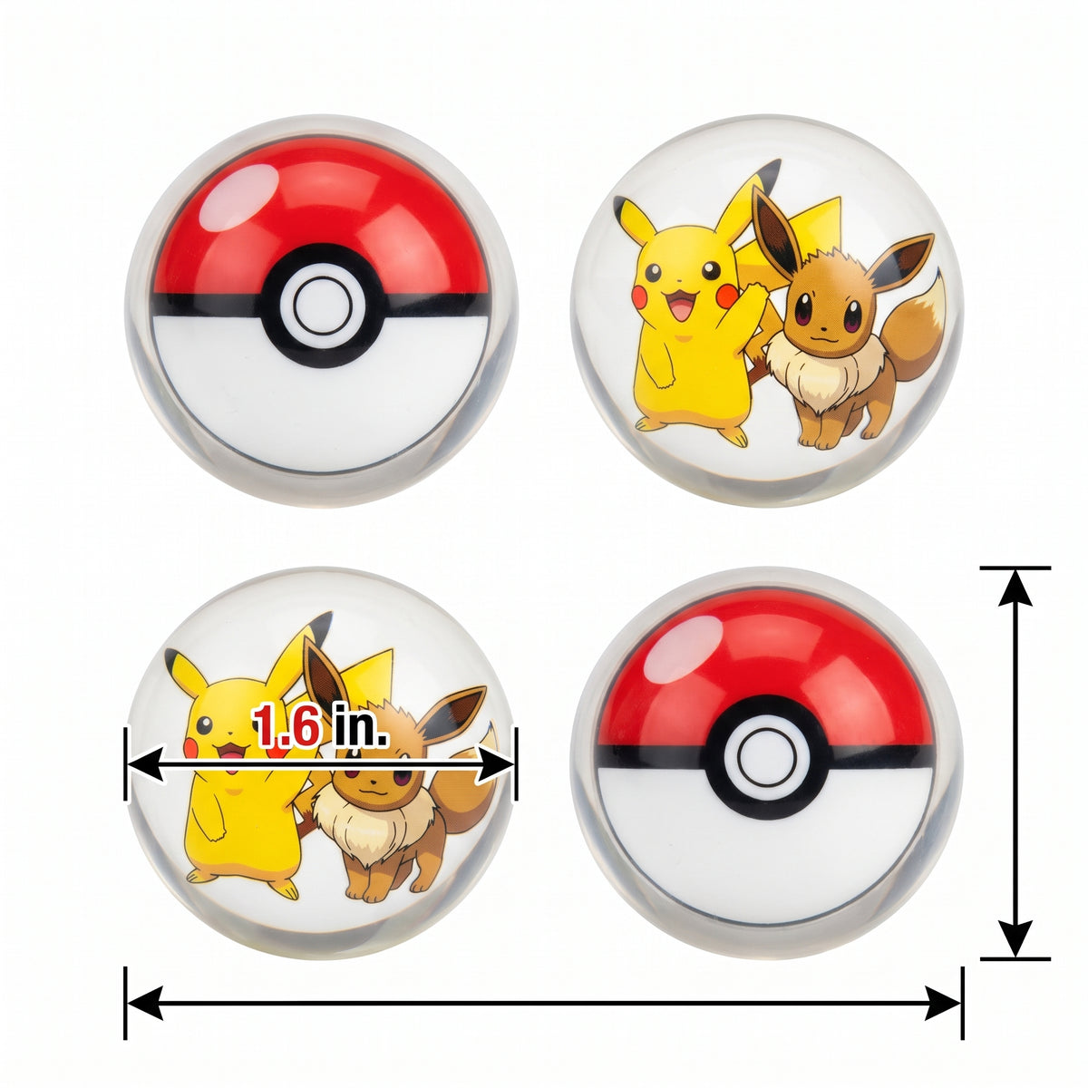 Pokemon Classic Bounce Ball Party Favors - 4 Pack