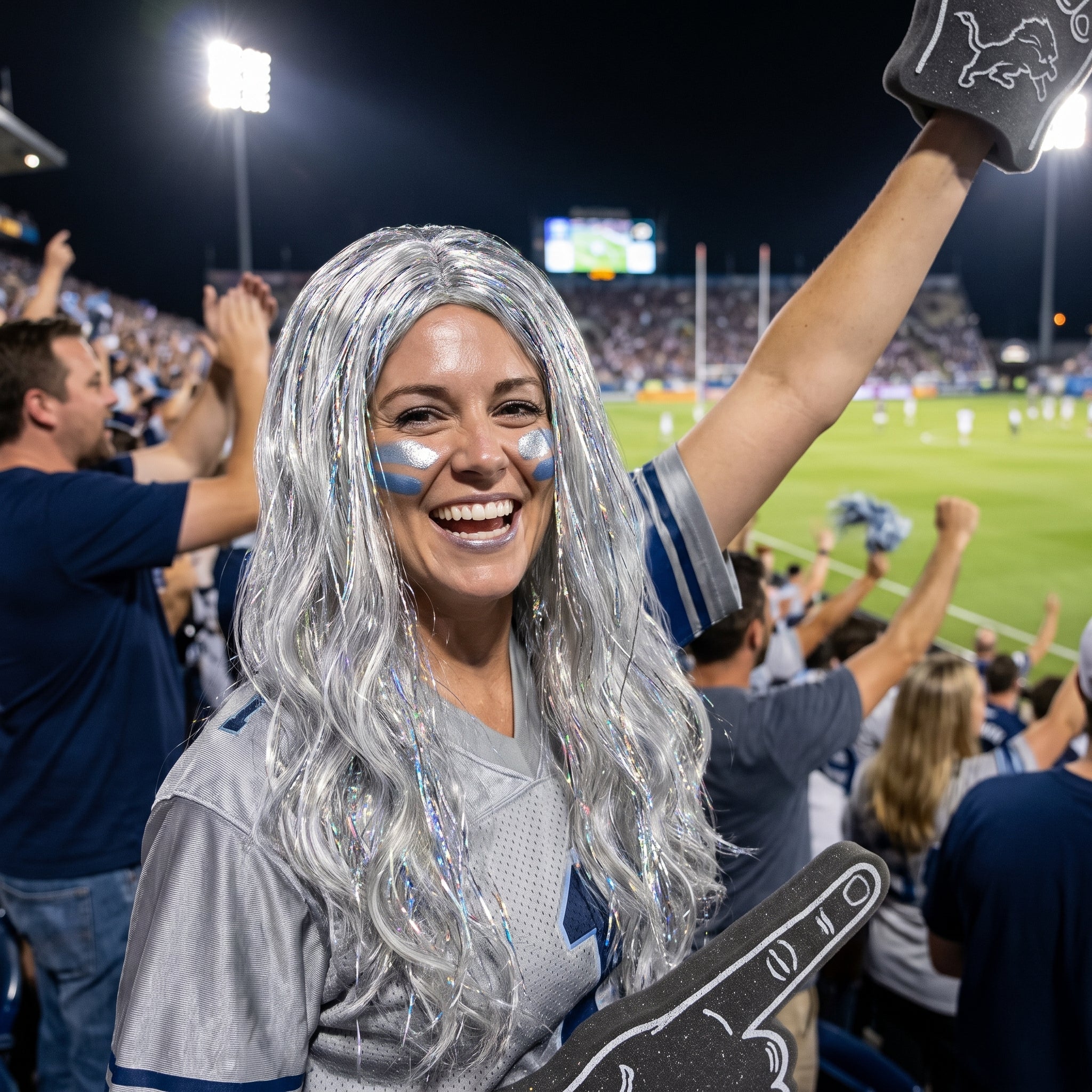 Silver Glam Team Spirit Wig