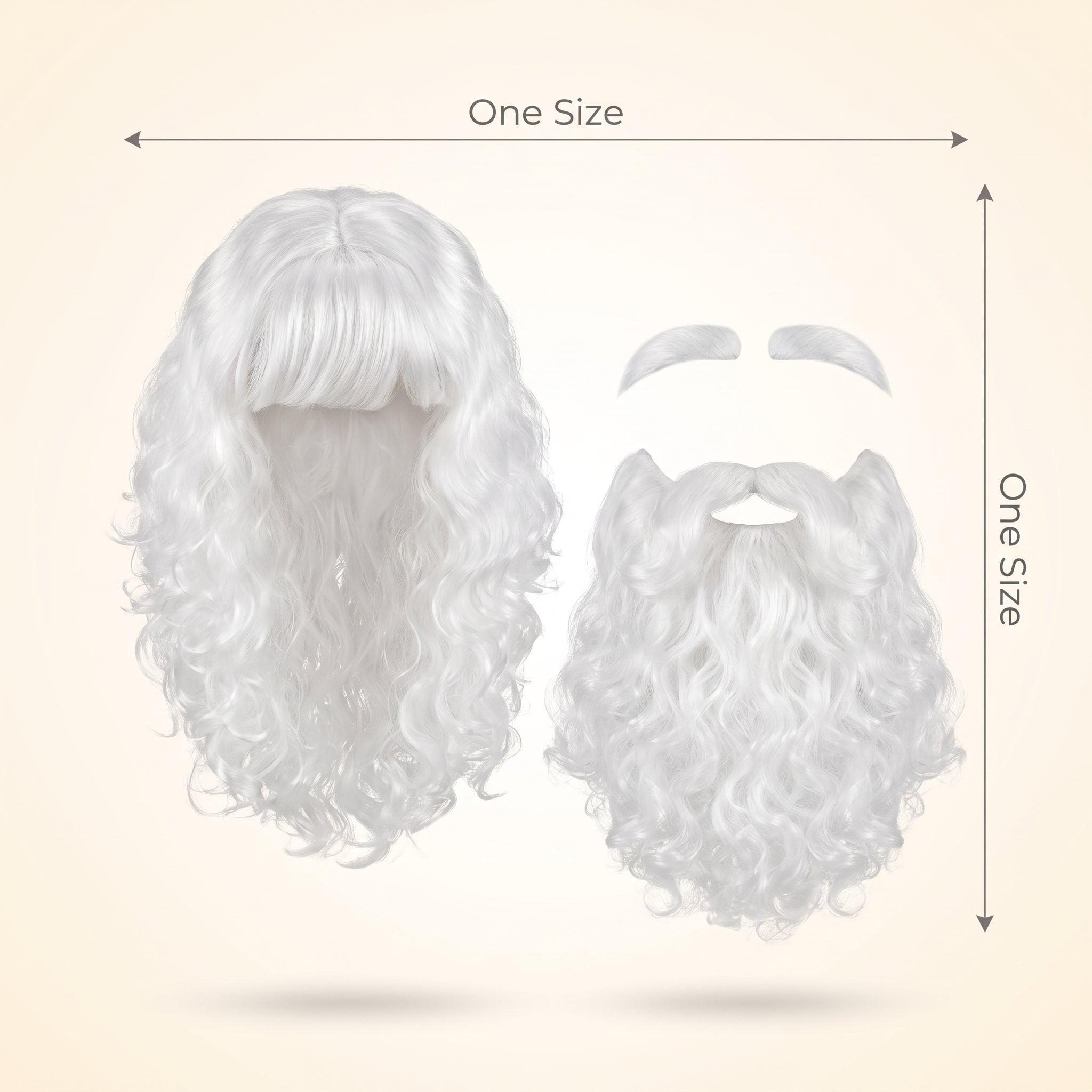 Deluxe Santa Claus Wig, Beard & Eyebrow Set