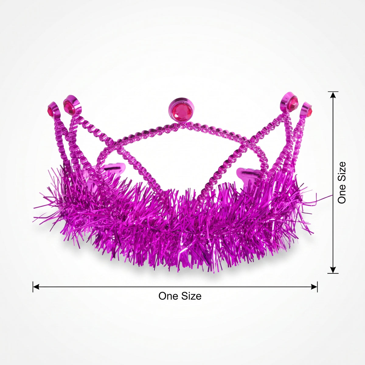 Pink Tinsel Trim Tiara