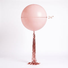 Elegant Rose Gold Latex Balloon with Tassel - 24 Inch