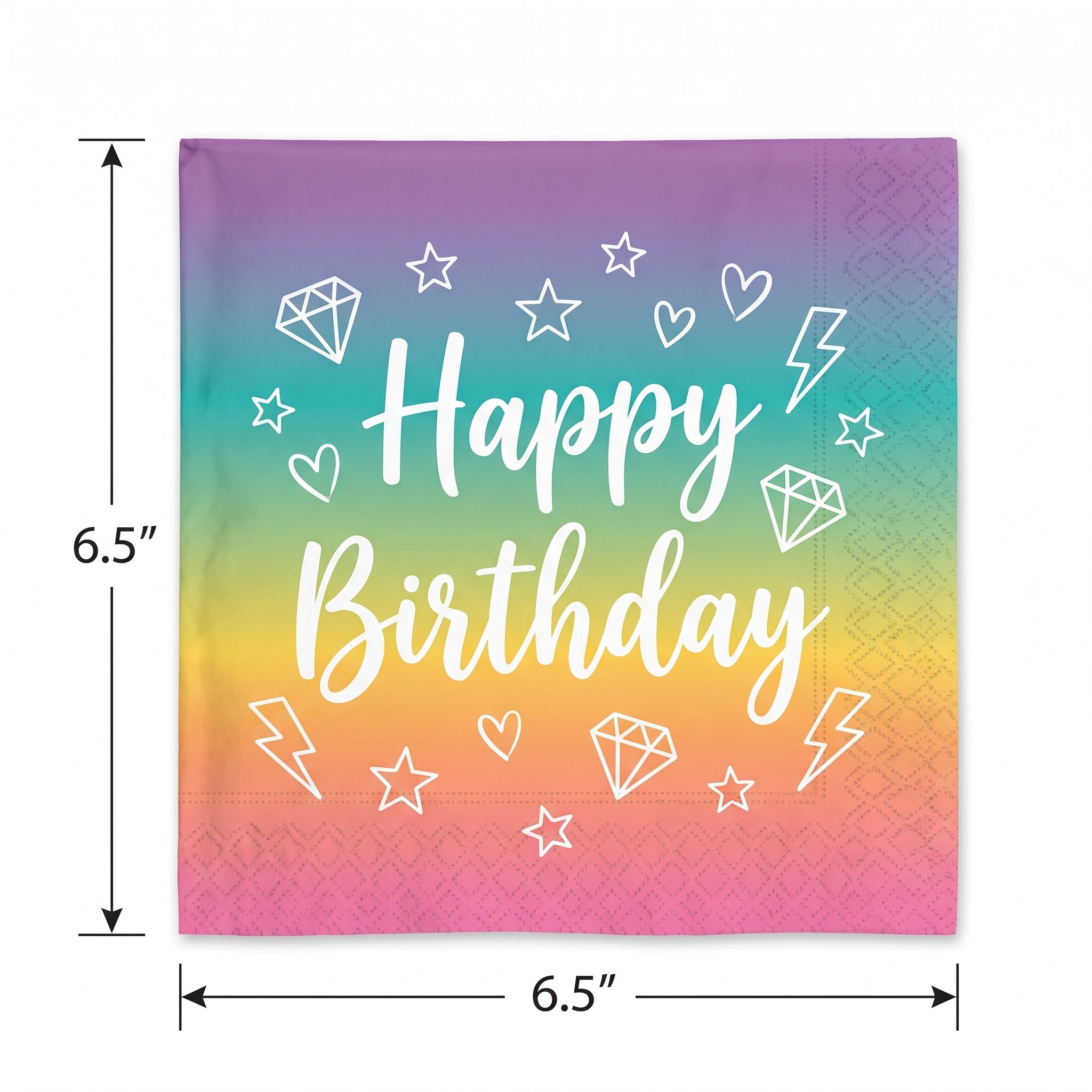 Sparkle "Happy Birthday" Lunch Napkins, Multi-Colored, 6.5-Inch, 16-Pack