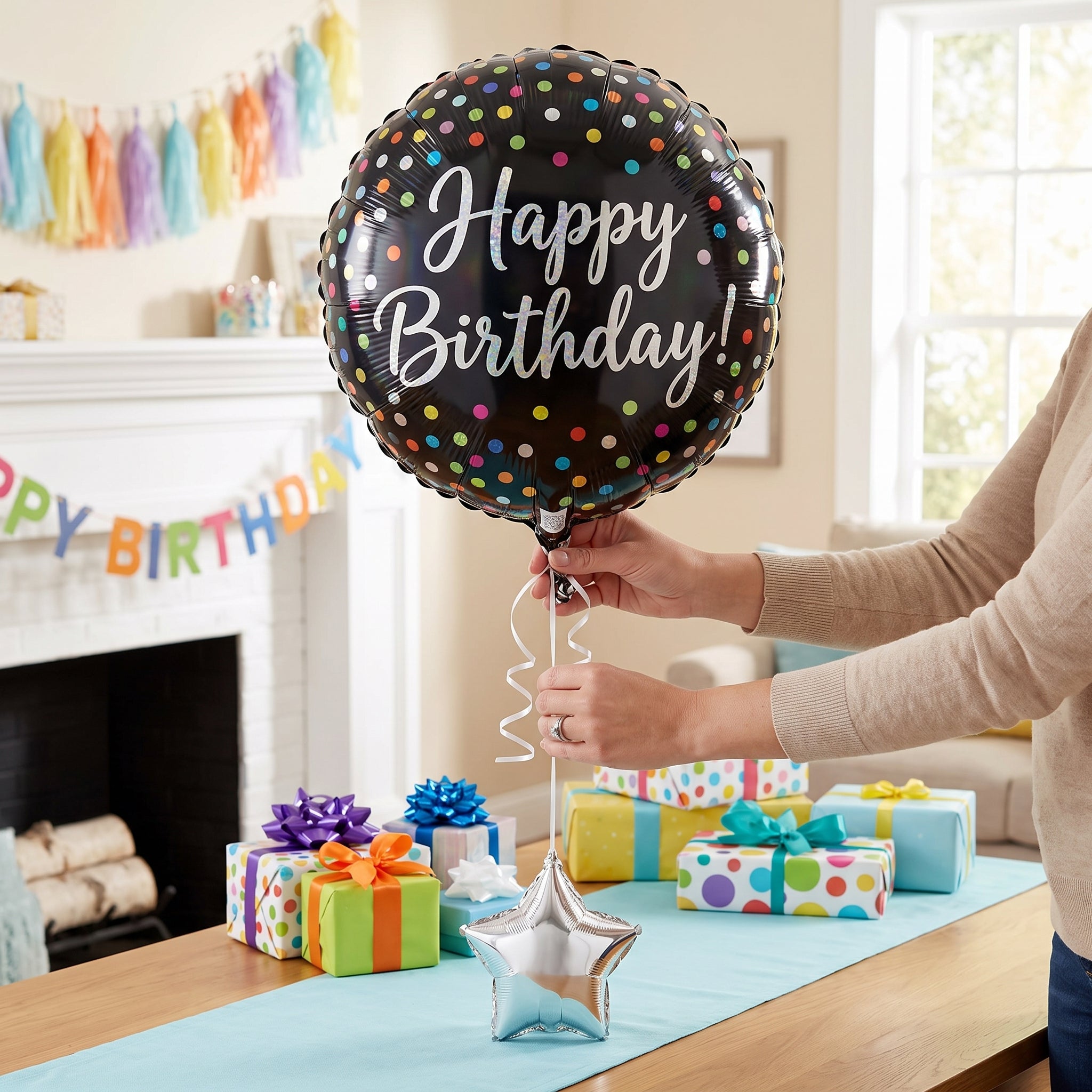 Colorful Polka Dot Birthday Foil Balloon - 18-Inch