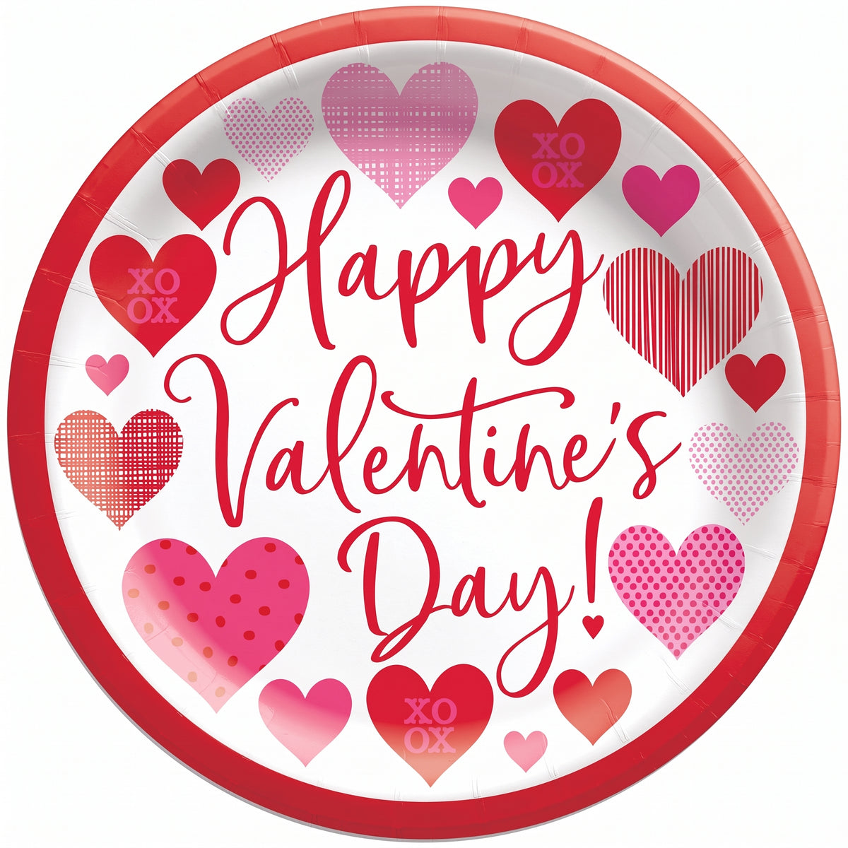 Loving Hearts Valentine's Day Paper Plates - 8.5"