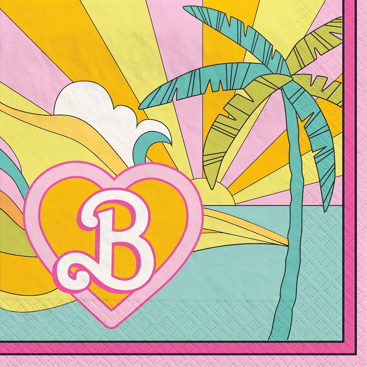 Vintage Barbie Beach Vibes Beverage Napkins - 5 In. X 5 In.