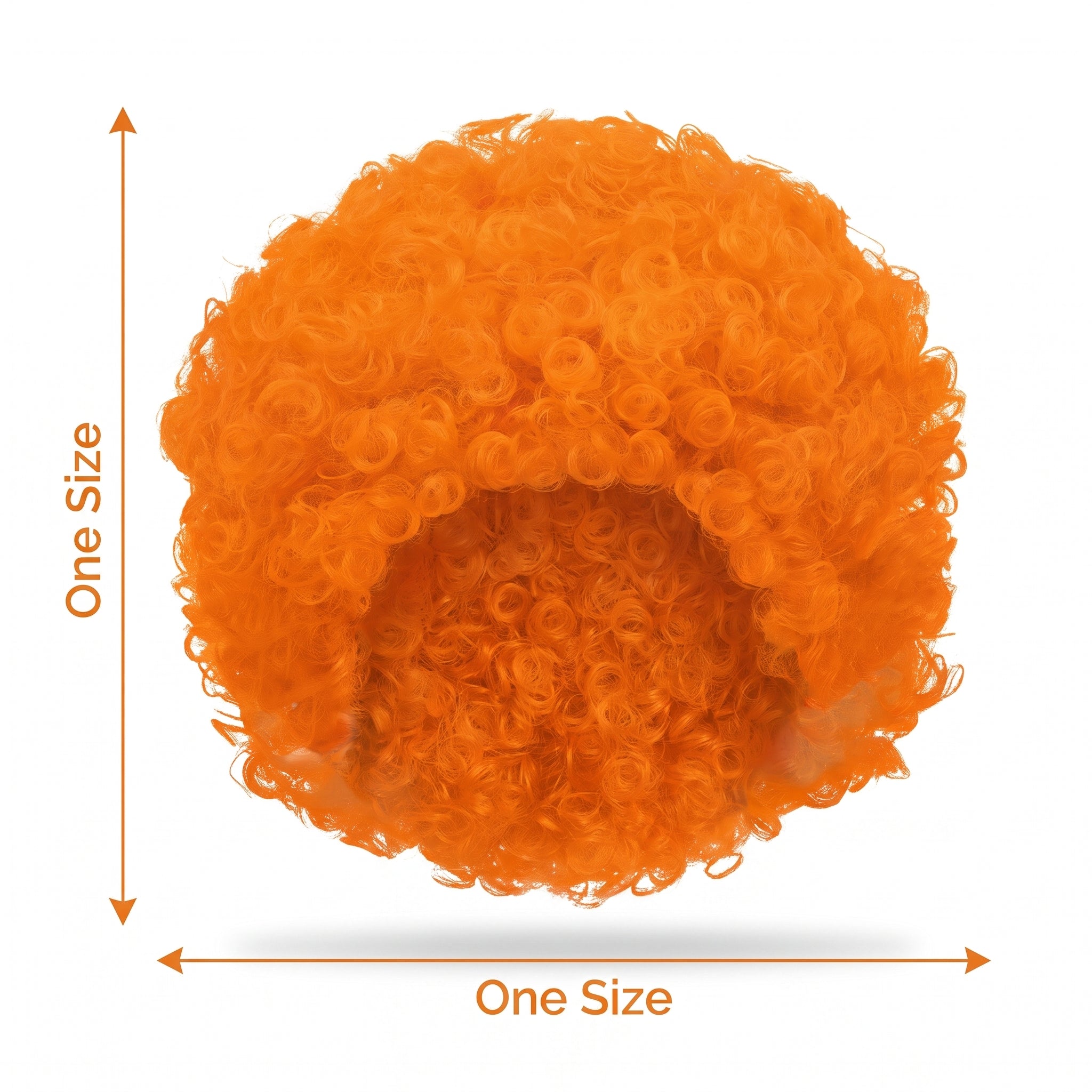 Vibrant Orange Curly Wig - Perfect for Team Spirit and Costume Fun