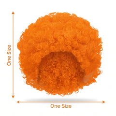 Vibrant Orange Curly Wig - Perfect for Team Spirit and Costume Fun