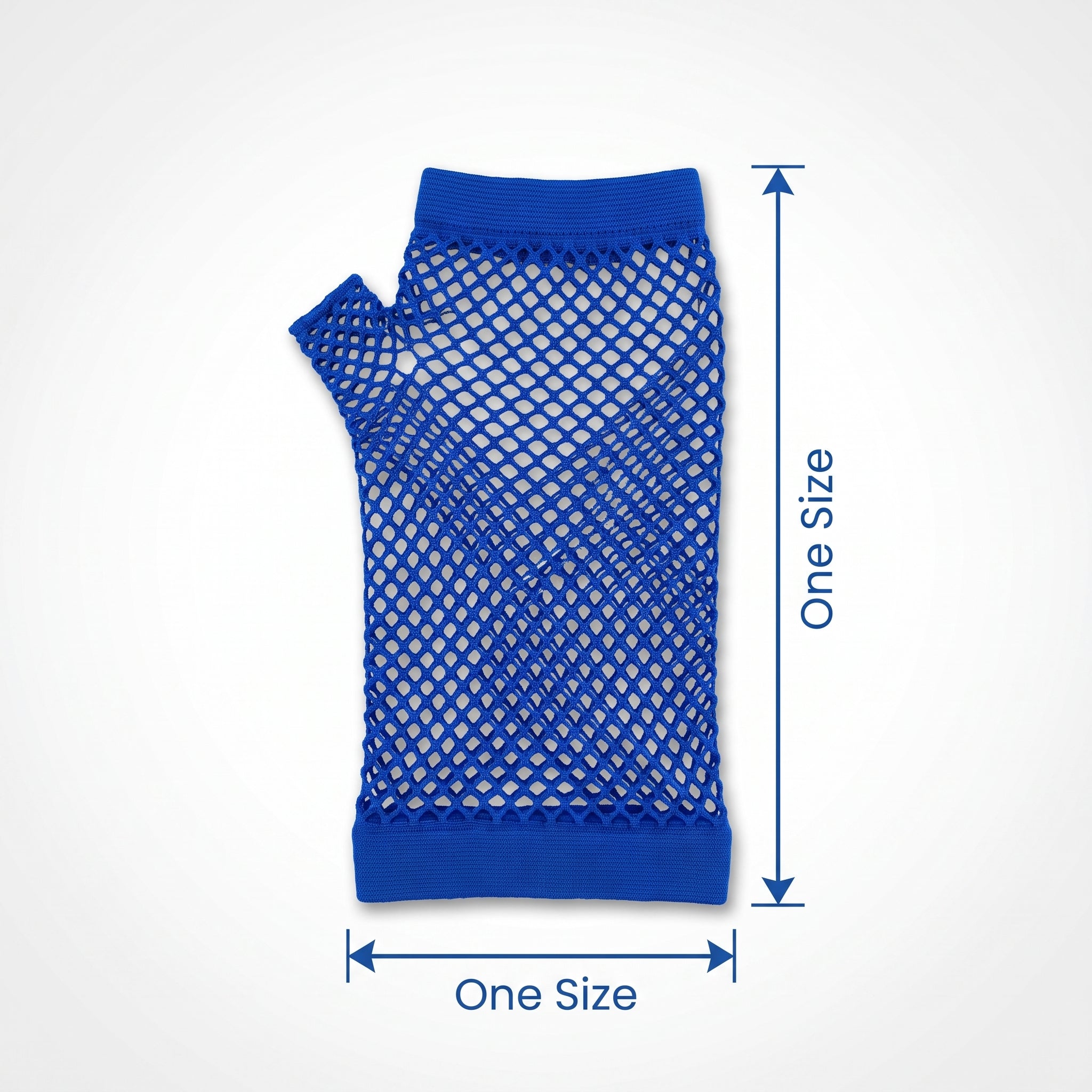 Royal Blue Fingerless Fishnet Gloves
