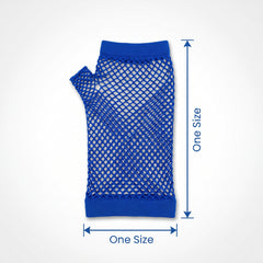 Royal Blue Fingerless Fishnet Gloves
