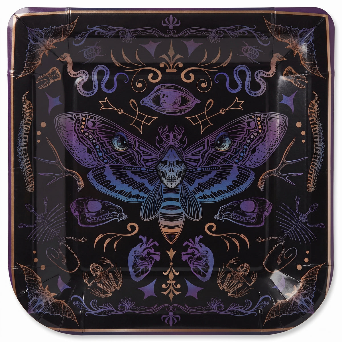 Dark Academia Halloween 7" Square Paper Plates