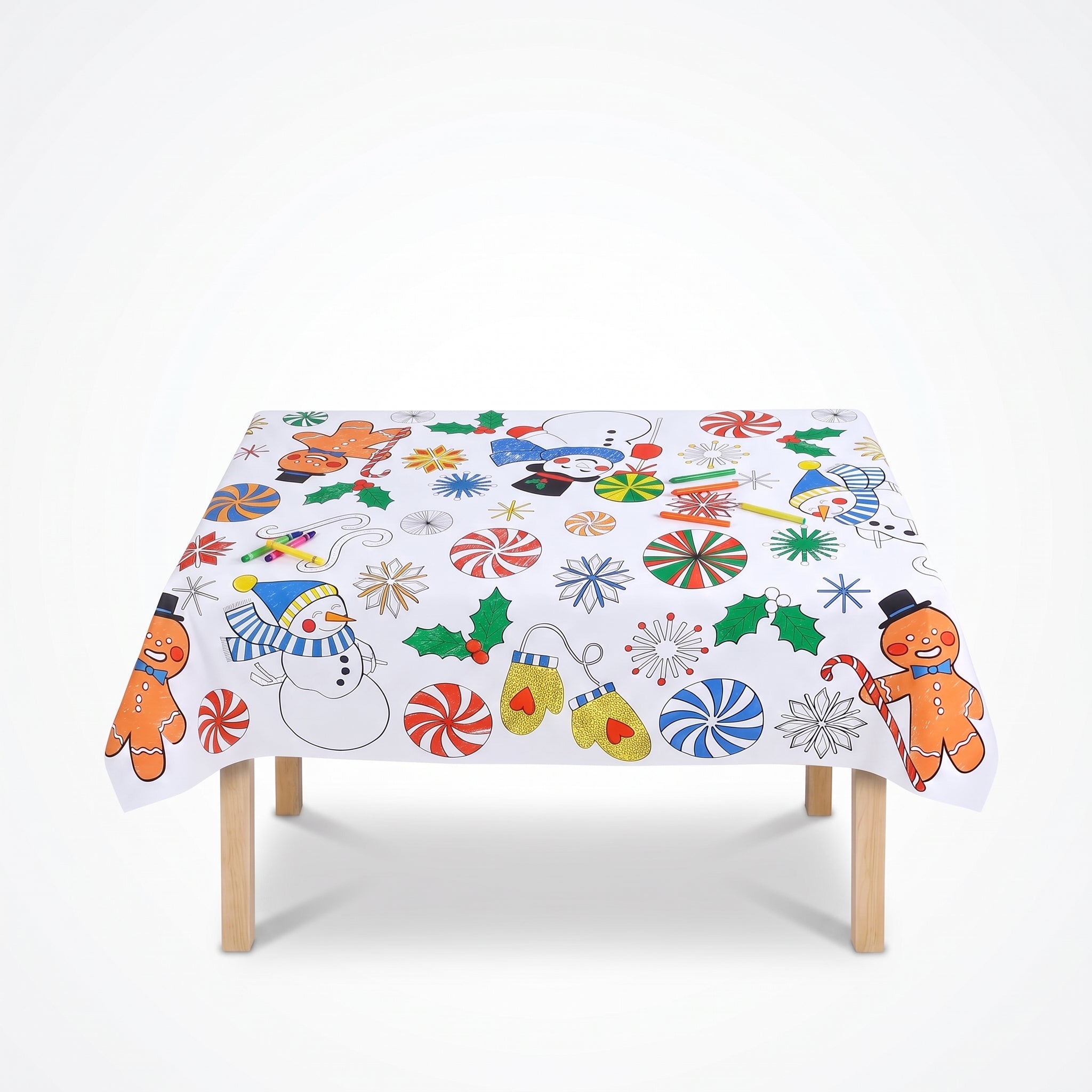 Peppermint Wonderland Christmas Coloring Table Cover