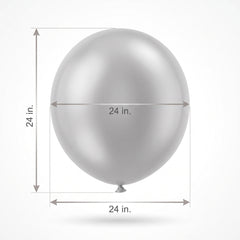 Silver 24" Pearl Latex Balloons - 4 Pack