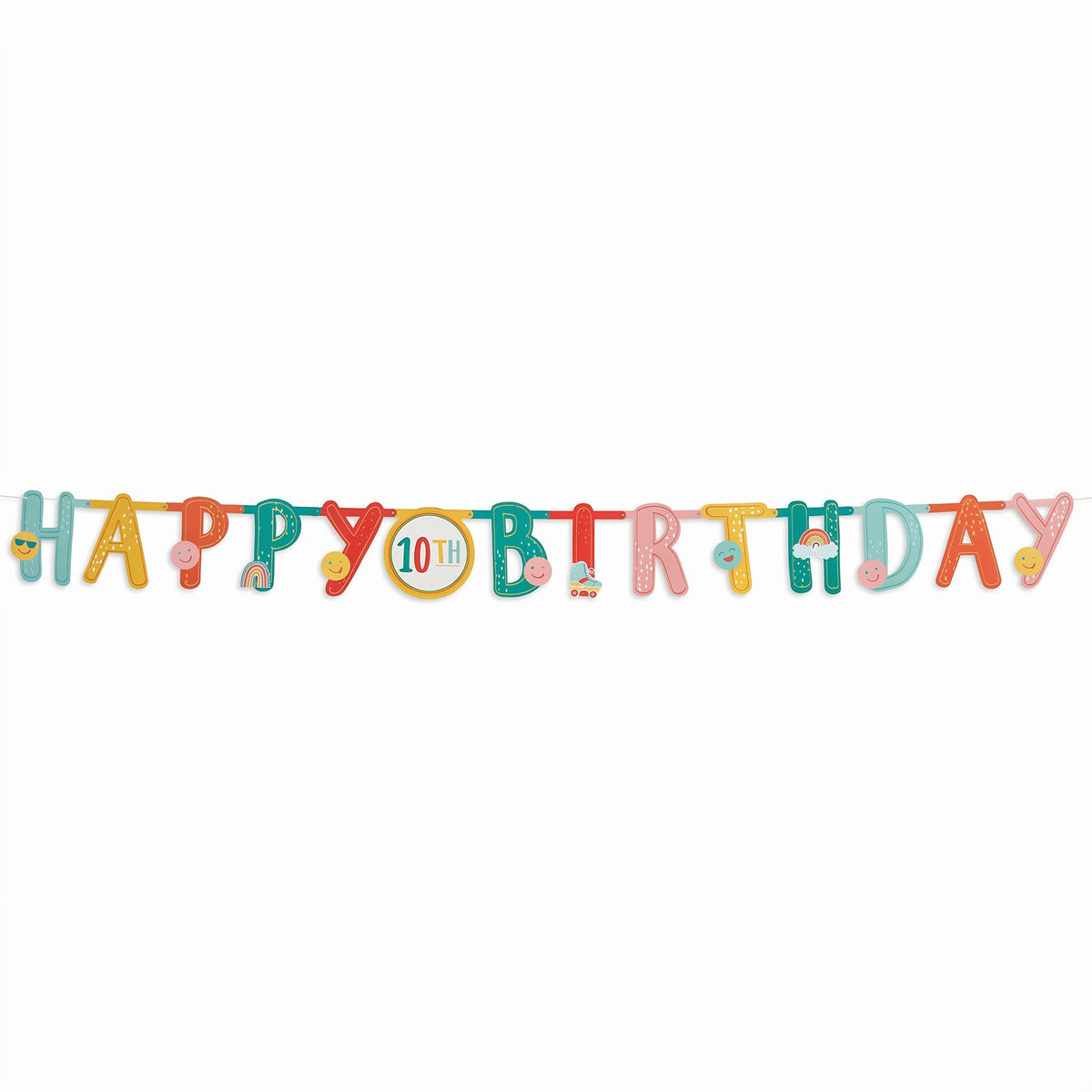 All Smiles Happy 10th Birthday Banner