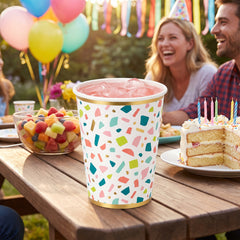 Rainbow Terrazzo 12oz Paper Cups