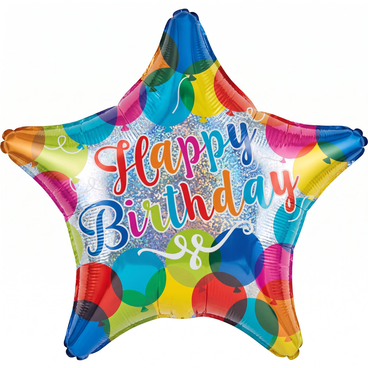 Sparkling Happy Birthday Star Foil Balloon