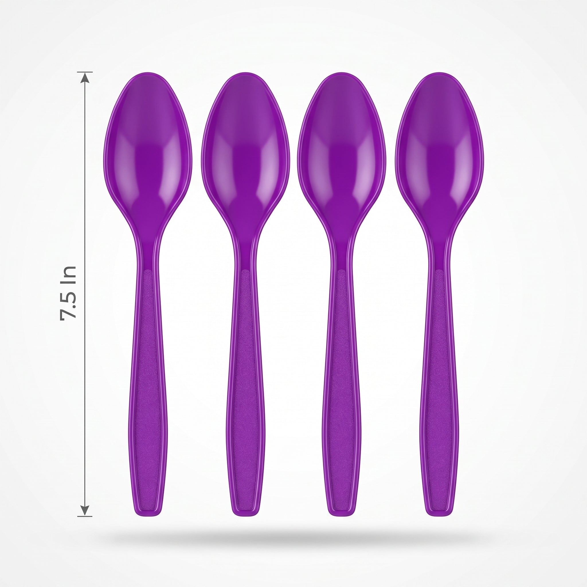 Vibrant Purple Plastic Spoons - Pack of 50 - 7.5 in.