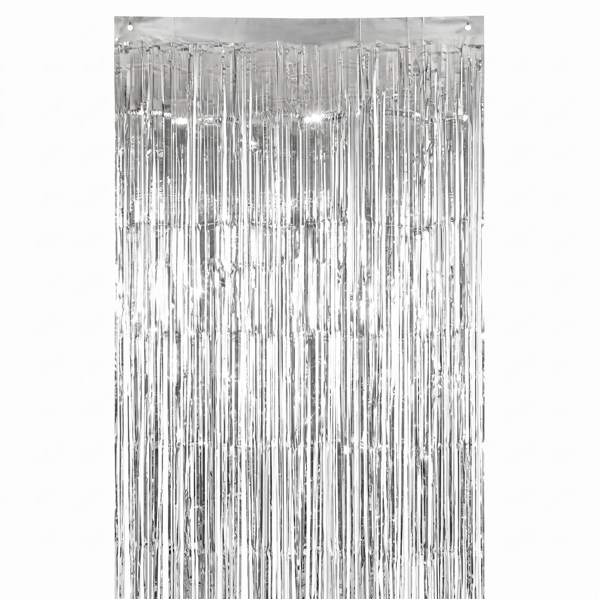 Shimmering Silver Metallic Curtain - 3' x 8'