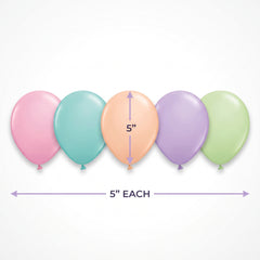 Sorbet Pastel Latex Balloons, 5-Inch, Assorted Colors, 25-Pack