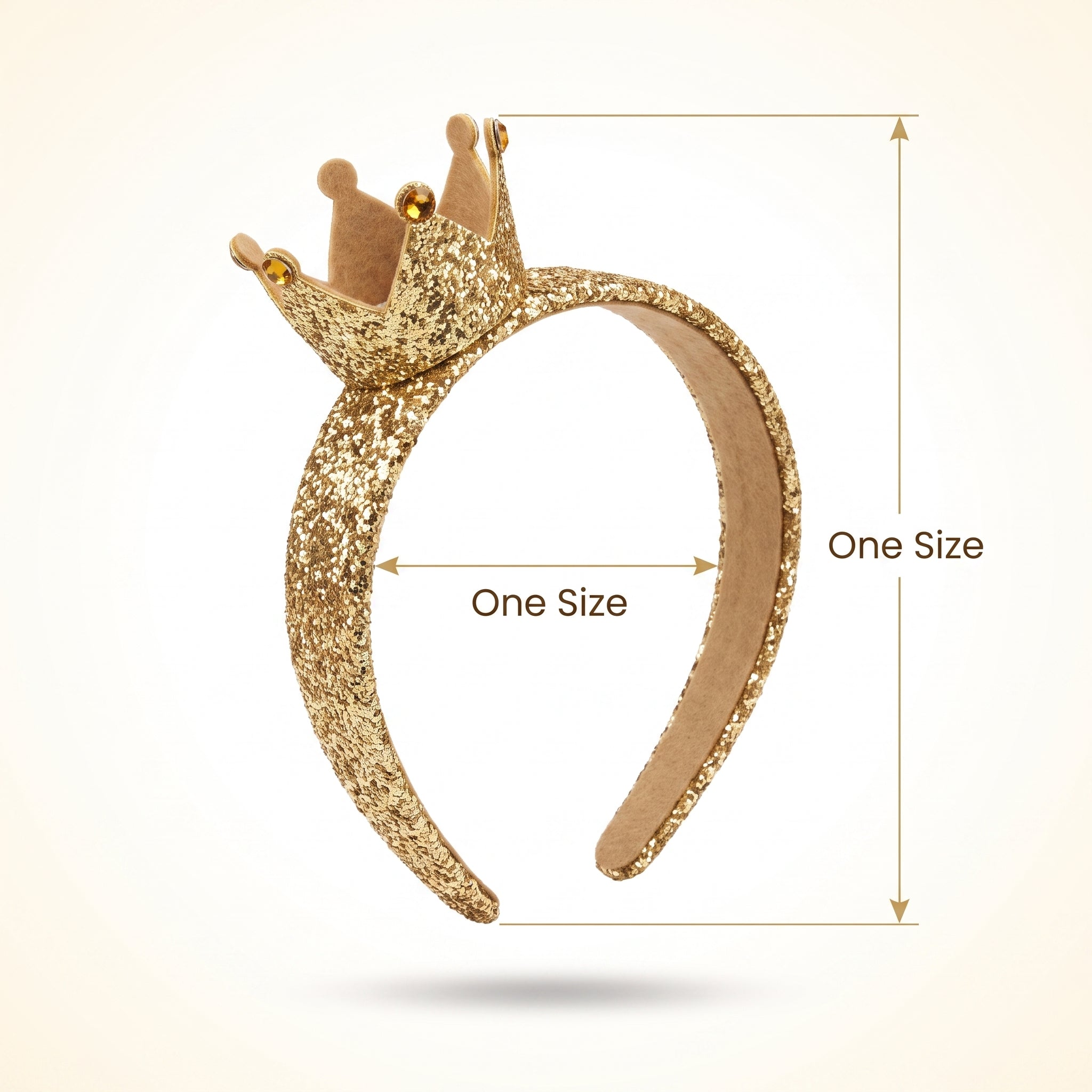 Sparkling Gold Glitter Crown Headband for Kids