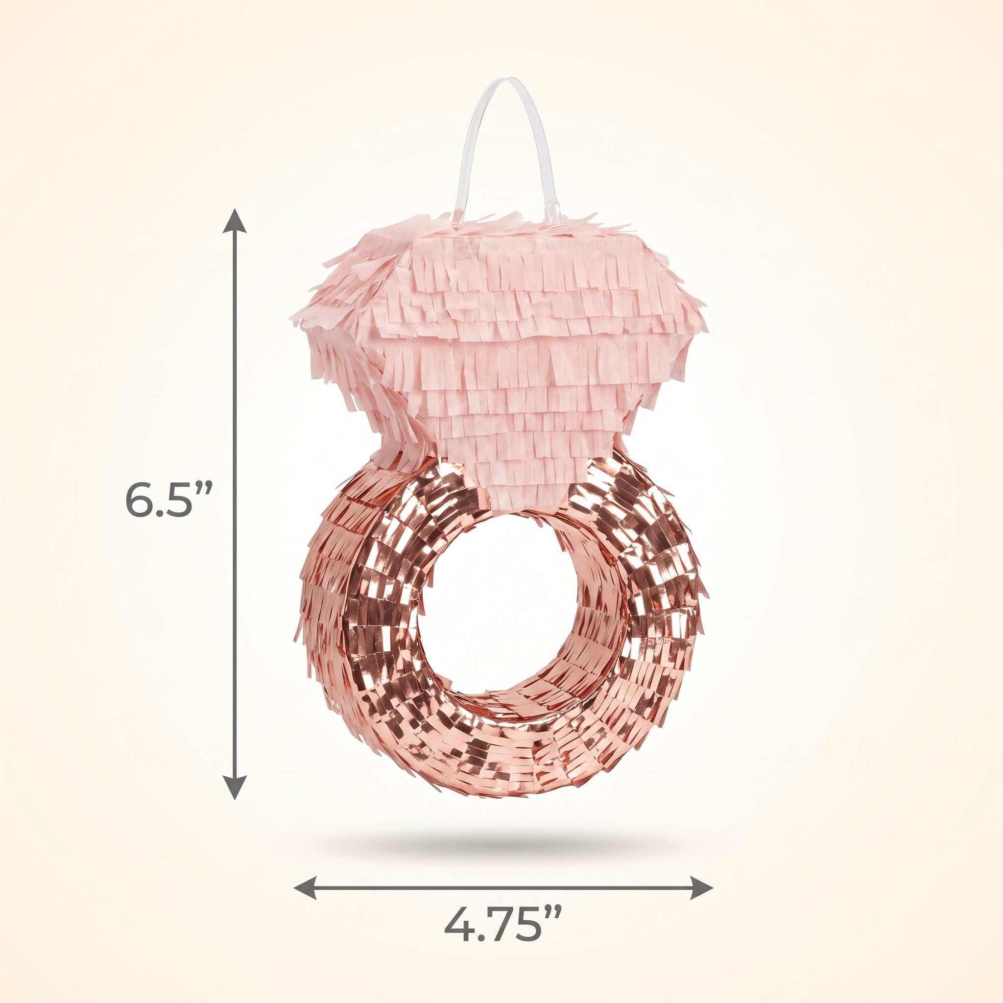 Mini Blush and Rose Gold Diamond Ring Piñata - Elegant Wedding Decor
